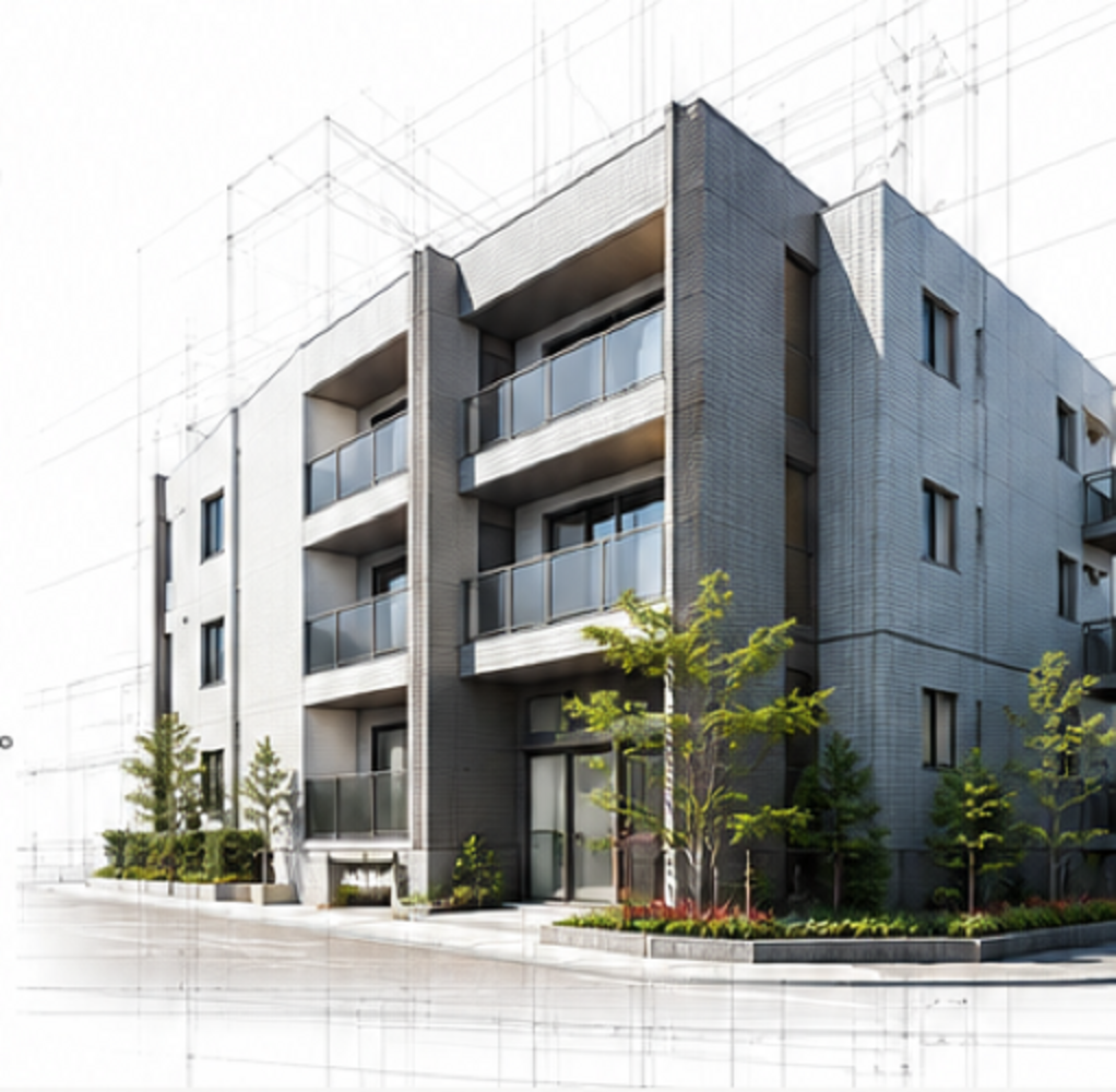 修繕後の賃貸マンション外観